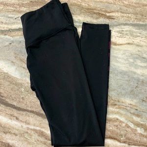 Old Navy Active Leggings. Womens size Medium. Black with purple writing